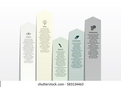 Vector infographics with production icons.