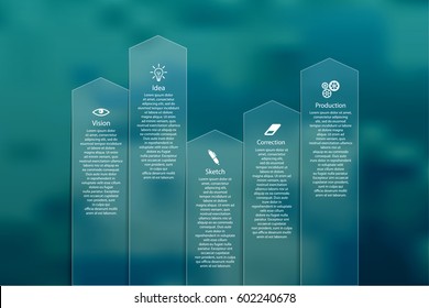 Vector infographics with production icons.
