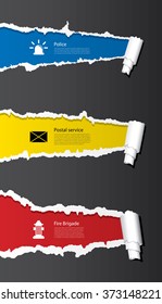 Vector infographics with public service icons.