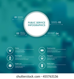 Vector infographics with public service icons.