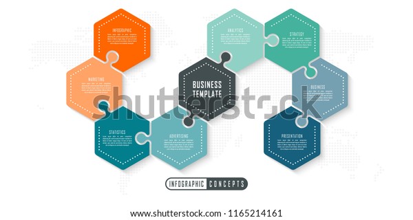 Vector infographics puzzle template for chart, diagram, web design ...