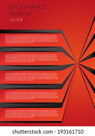 vector infographics with red and black elements