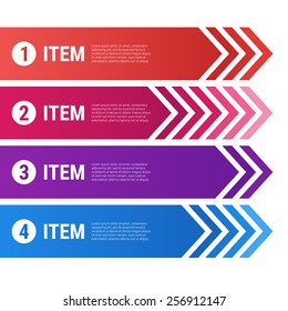 Vector infographics with ribbons and arrows