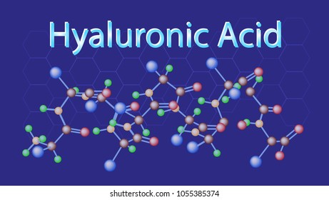 Vector infographics scientific background. Hyaluronic Acid Research illustration