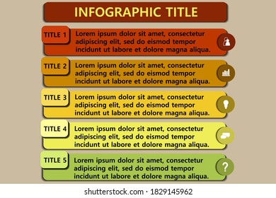 Vektorgrafiken mit separaten Blöcken für Titel, Beschreibungen und Symbole zur Darstellung von Daten in einem schönen, modernen Format