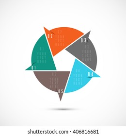 Vector infographics set. Collection of templates for cycle diagram, graph, presentation and round chart. Business concept with options, parts, steps or processes.