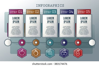 Vector infographics set. Outline. Collection of templates for cycle diagram, graph, presentation and round chart. 