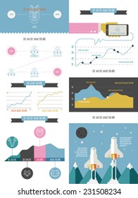 infografía vectorial establecida en el estilo de un hipster. Insignias Retro Vintage de moda.