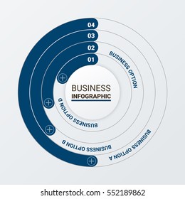 Vector infographics set. Template for cycle diagram, graph, presentation and round chart. Business concept, parts, steps or processes. Marketing data brochure.