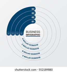 Vector infographics set. Template for cycle diagram, graph, presentation and round chart. Business concept, parts, steps or processes. Marketing data brochure.