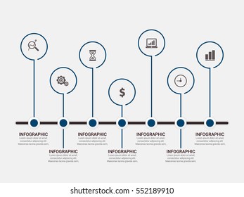 Vector infographics set. Template for cycle diagram, graph, presentation and round chart. Business concept, parts, steps or processes. Marketing data brochure.