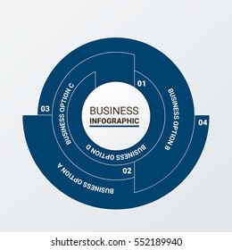 Vector infographics set. Template for cycle diagram, graph, presentation and round chart. Business concept, parts, steps or processes. Marketing data brochure.