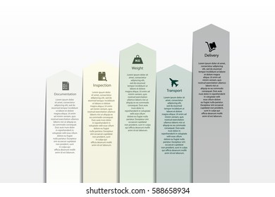 Vector infographics with shipping icons.