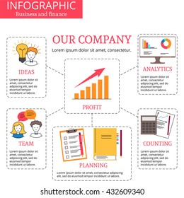 Vector infographics tablets isolated on white background - template for diagram or presentation. Business infographic concept with 5 options.