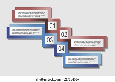 Vector infographics template with 4 step, 4 options. Can be used for infographic, banner, poster, web design, brochure, presentation