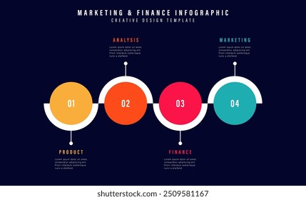 Vector infographics template. 4 steps to success.