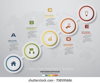 Vector infographics template business presentation. 5 options. EPS 10.