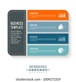 Vector infographics template for chart, diagram, web design, presentation, workflow layout. Business concept with 4 options, parts, steps or processes