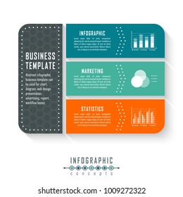 Vector infographics template for chart, diagram, web design, presentation, workflow layout. Business concept with 3 options, parts, steps or processes