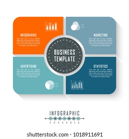 Vector infographics template for chart, diagram, web design, presentation, workflow layout. Business concept with 4 options, parts, steps or processes