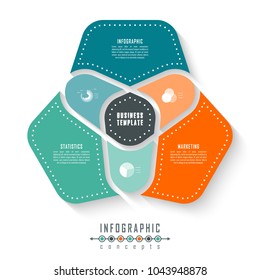 Vector infographics template for chart, diagram, web design, presentation, workflow layout. Business concept with 3 options, parts, steps or processes