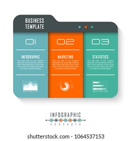 Vector infographics template for chart, diagram, web design, presentation, workflow layout. Business concept with 3 options, parts, steps or processes