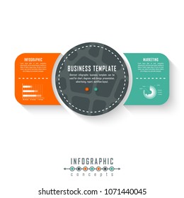Vector infographics template for chart, diagram, web design, presentation, workflow layout. Business concept with 2 options, parts, steps or processes