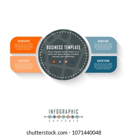 Vector infographics template for chart, diagram, web design, presentation, workflow layout. Business concept with 4 options, parts, steps or processes