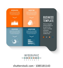Vector infographics template for chart, diagram, web design, presentation, workflow layout. Business concept with 4 options, parts, steps or processes