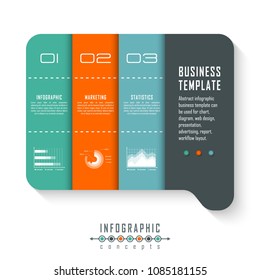 Plantilla de infografías de Vector para diagramas, diagramas, Diseños web, presentaciones, diagramas de flujo de trabajo. Concepto de negocio con 3 opciones, partes, pasos o procesos