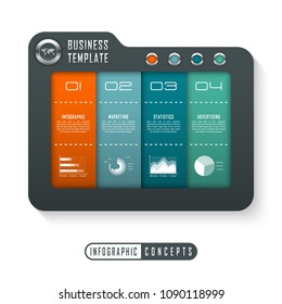 Vector infographics template for chart, diagram, web design, presentation, workflow layout. Business concept with 4 options, parts, steps or processes