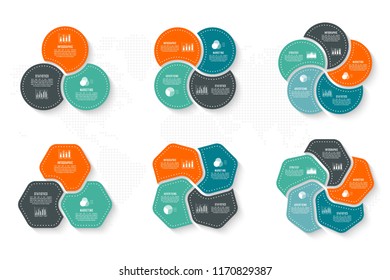 Vector infographics template for chart, diagram, web design, presentation, workflow layout. Business concept with 3, 4, 5 options, parts, steps or processes