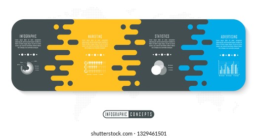 Vector infographics template for chart, diagram, web design, presentation, workflow layout. Business concept with 4 options, parts, steps or processes