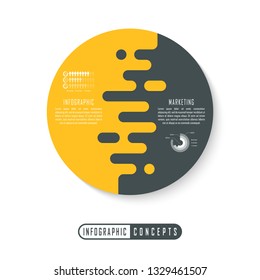 Vector infographics template for chart, diagram, web design, presentation, workflow layout. Business concept with 2 options, parts, steps or processes