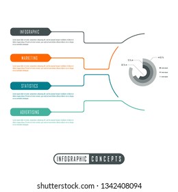 Vector infographics template for chart, diagram, web design, presentation, workflow layout. Business concept with 4 options, parts, steps or processes