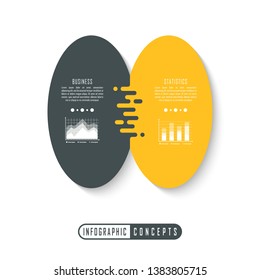 Vector infographics template for chart, diagram, web design, presentation, workflow layout. Business concept with 2 options, parts, steps or processes