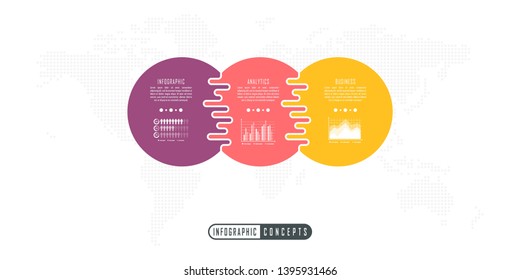 Vector infographics template for chart, diagram, web design, presentation, workflow layout. Business concept with 3 options, parts, steps or processes