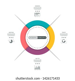 Vector infographics template for chart, diagram, web design, presentation, workflow layout. Business concept with 4 options, parts, steps or processes