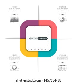 Vector infographics template for chart, diagram, web design, presentation, workflow layout. Business concept with 4 options, parts, steps or processes