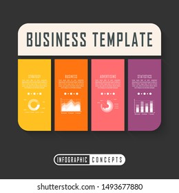 Vector infographics template for chart, diagram, web design, presentation, workflow layout. Business concept with 4 options, parts, steps or processes