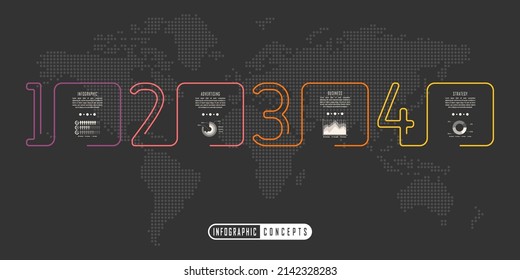 Vector infographics template for chart, diagram, web design, presentation, workflow layout. Business concept with 4 options, parts, steps or processes