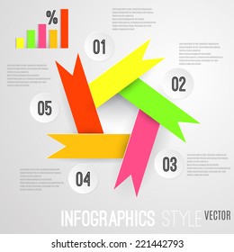 Vector infographics template with color ribbons for your business illustrations