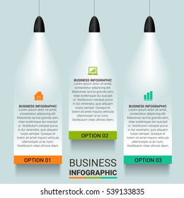 Vector infographics. Template for diagram, graph, presentation and chart. Business stairs concep, parts, steps or processes. Abstract background.