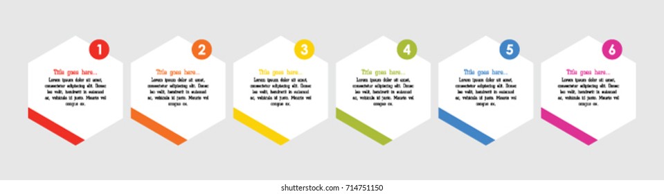 Vector infographics. Template drawing, presentation and graphics. 6 shape options, parts, steps or processes.