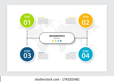 La plantilla de infografía vectorial editable para presentación empresarial o educativa se puede utilizar para diseño de flujo de trabajo, diagrama, informe anual. ilustración de diseño vectorial eps.10