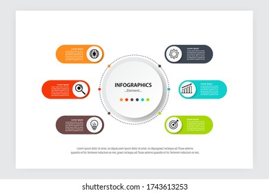 La plantilla de infografía vectorial editable para presentación empresarial o educativa se puede utilizar para diseño de flujo de trabajo, diagrama, informe anual. ilustración de diseño vectorial eps.10