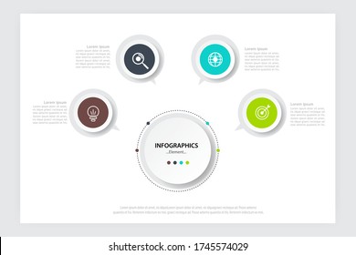 La plantilla de infografía vectorial editable para presentación empresarial o educativa se puede utilizar para diseño de flujo de trabajo, diagrama, informe anual. ilustración de diseño vectorial eps.10