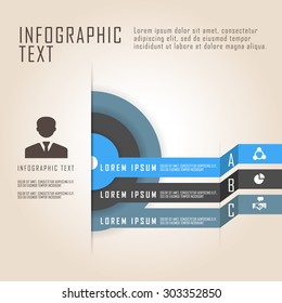 VECTOR INFOGRAPHICS: Three colored circle business data presentation