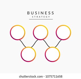 Vector infographics timeline design template with 3D paper label. Modern 3D infographic template with 5 steps. Business circle template with options for brochure, diagram, timeline, web design. 