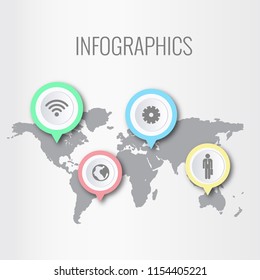 Vector infographics timeline design template with label design and icons 4 options or steps. Can be used for content, business, process infographics, diagram chart, digital network, flowchart, process